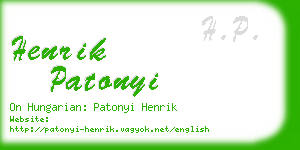 henrik patonyi business card